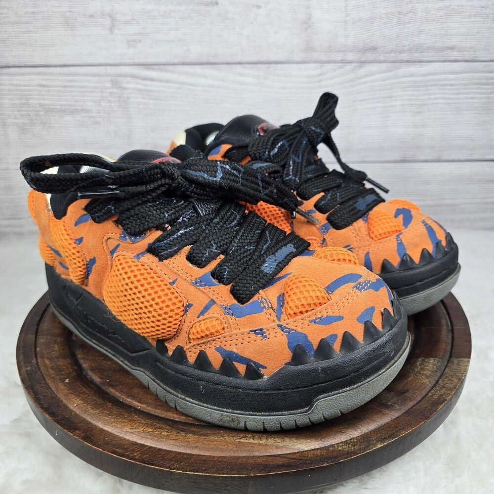 BBIMP Dinosaur Fossil Orange Halloween Low Top Skate Grunge Sneaker Size 6.5